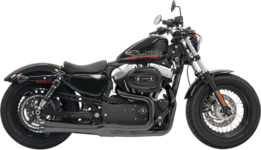 BASSANI XHAUST Mega Power Exhaust - Black - Short - '04-'13 XL with Mid/Forward Controls