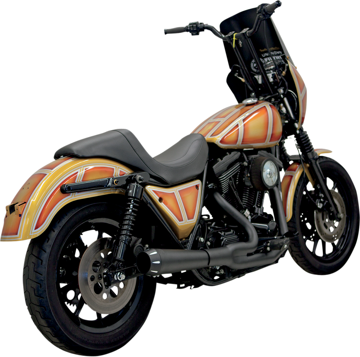 BASSANI XHAUST Road Rage 2:1 Exhaust - Black - 1987 - 2000 FXR MODELS