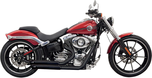 BASSANI XHAUST Pro Street Exhaust - Black - 2008 - 2017 SOFTAIL MODELS