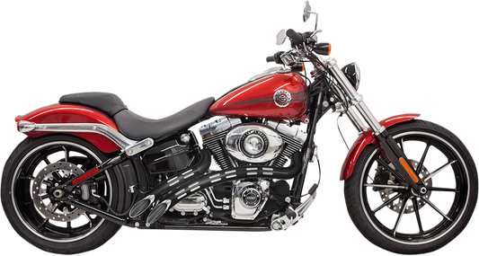BASSANI XHAUST Sweeper Exhaust - Chrome/Black - 1986-2017 SOFTAIL/DYNA MODELS