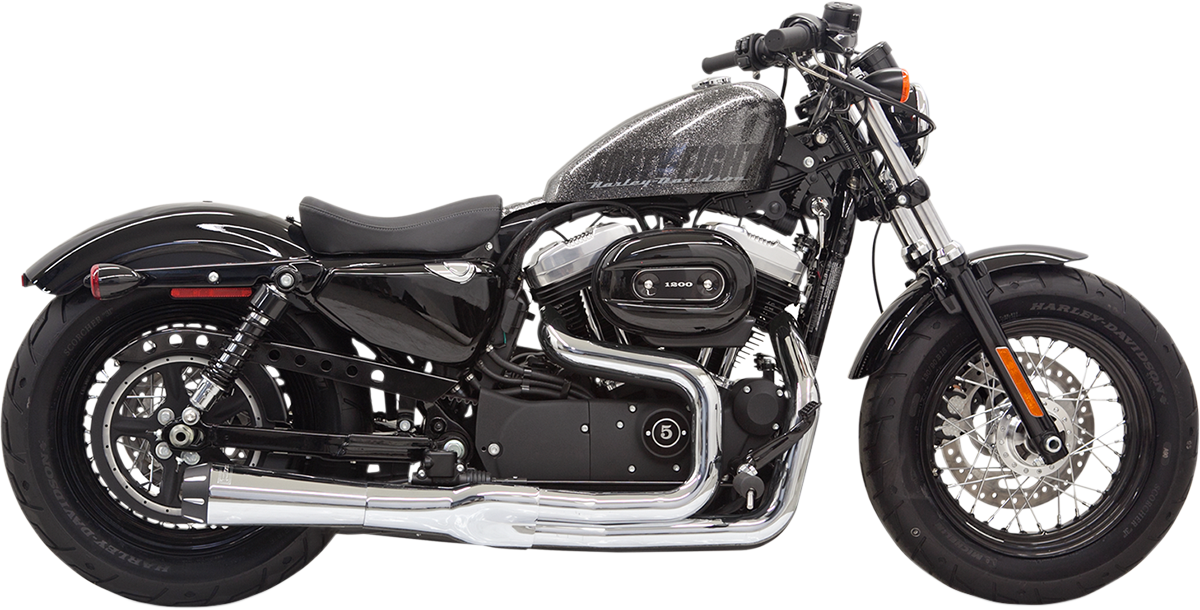 BASSANI XHAUST Mega Power Exhaust - Chrome - Short - '14-'21 XL with Mid/Forward Controls 1X32R