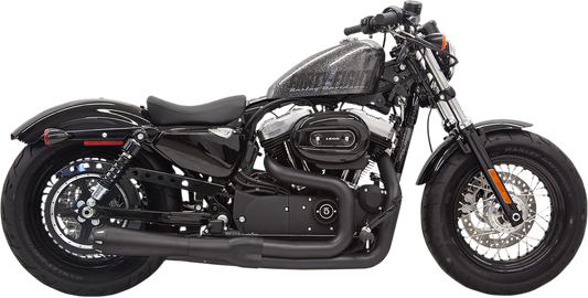 BASSANI XHAUST Mega Power Exhaust - Black - Short - '14-'21 XL with Mid/Forward Controls