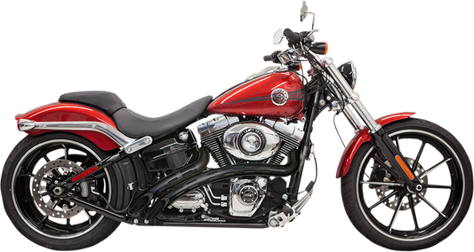 BASSANI XHAUST Sweeper Exhaust - Black/Black - '86-'17 SOFTAIL