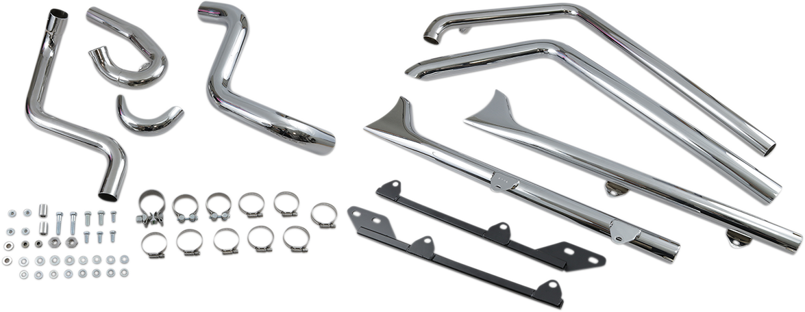 BASSANI XHAUST Fishtail Exhaust - 30" - 2007-2017 SOFTAIL MODELS