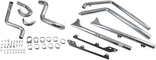 BASSANI XHAUST Fishtail Exhaust - 30" - 2007-2017 SOFTAIL MODELS