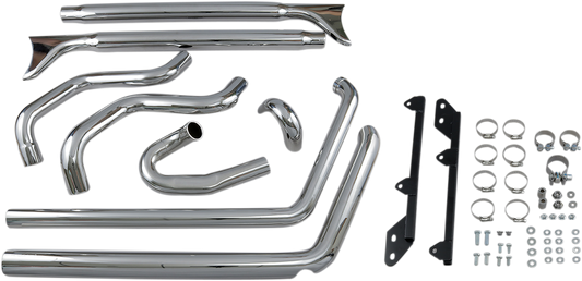 BASSANI XHAUST Fishtail Exhaust - 33" - 2007-2017 SOFTAIL MODELS