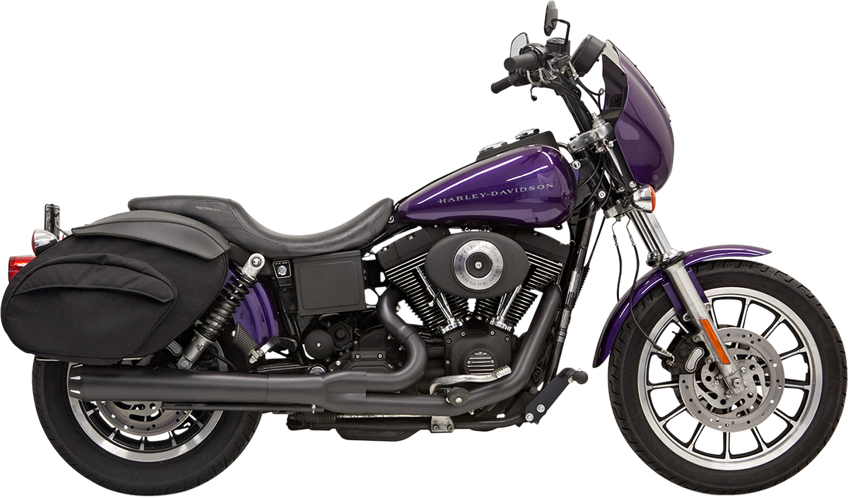 BASSANI XHAUST 2:1 Exhaust - Black - Megaphone - Long - '91-'05 DYNA MODELS