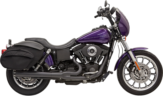 BASSANI XHAUST 2:1 Exhaust - Black - Megaphone - Long - '91-'05 DYNA MODELS