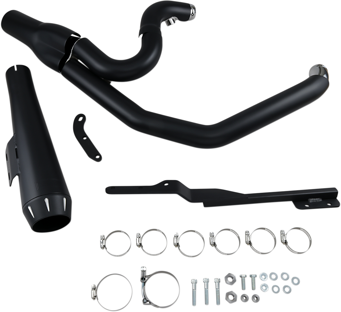 BASSANI XHAUST 2:1 Exhaust - Black - Megaphone - Short - '91-'05 DYNA MODELS