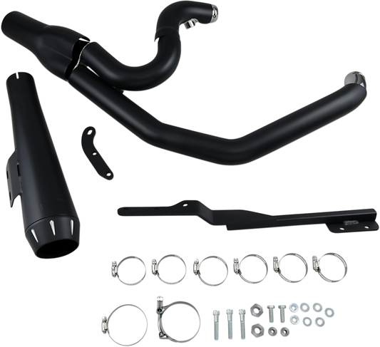 BASSANI XHAUST 2:1 Exhaust - Black - Megaphone - Short - '91-'05 DYNA MODELS