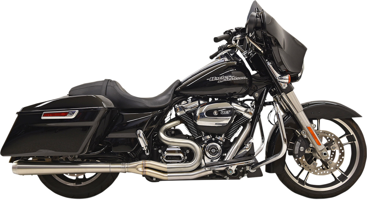 BASSANI XHAUST 2:1 Exhaust - 2017-2024 TOURING Stainless Steel - Megaphone
