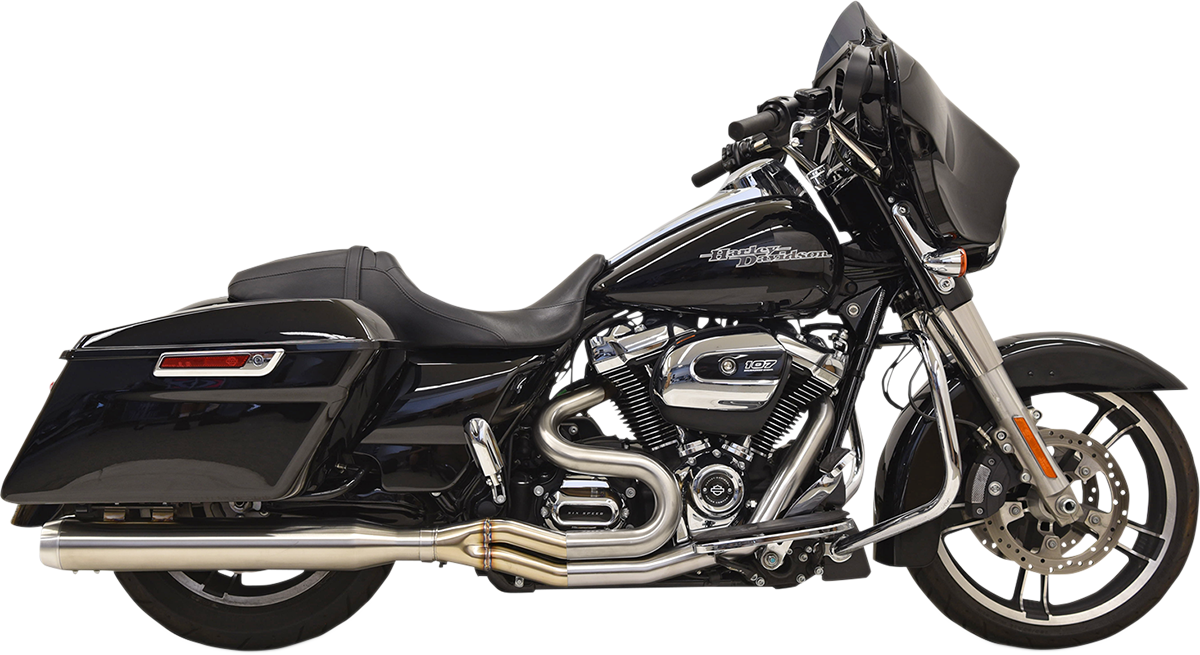 BASSANI XHAUST 2:1 Exhaust - 2017-2024 TOURING Stainless Steel - Straight Can