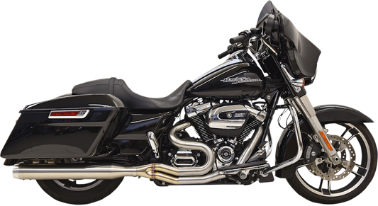 BASSANI XHAUST 2:1 Exhaust - 2017-2024 TOURING Stainless Steel - Straight Can