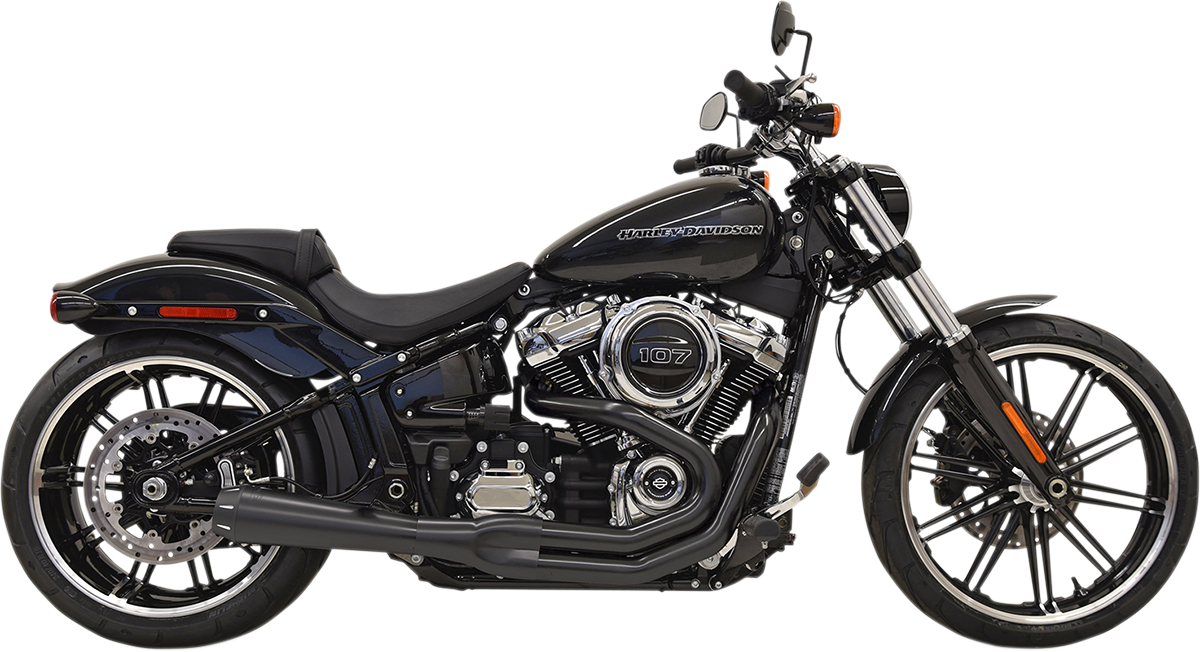 BASSANI XHAUST 2:1 Exhaust - Black - '18-'20 SOFTAIL MODELS