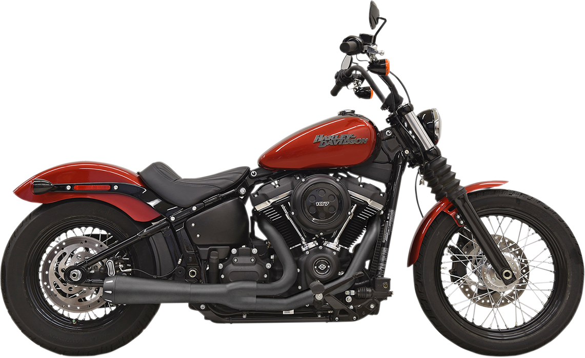 BASSANI XHAUST 2-into-1 Road Rage Exhaust System - Black - '18-'21 SOFTAIL