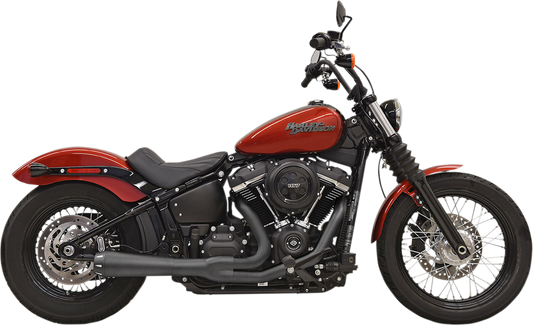 BASSANI XHAUST 2-into-1 Road Rage Exhaust System - Black - '18-'21 SOFTAIL