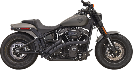 BASSANI XHAUST Sweeper Exhaust - Black/Black - 2018-2021 SOFTAIL MODELS