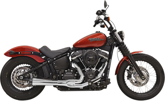 BASSANI XHAUST 2-into-1 Road Rage Exhaust System - Chrome - '18-'21 SOFTAIL MODELS