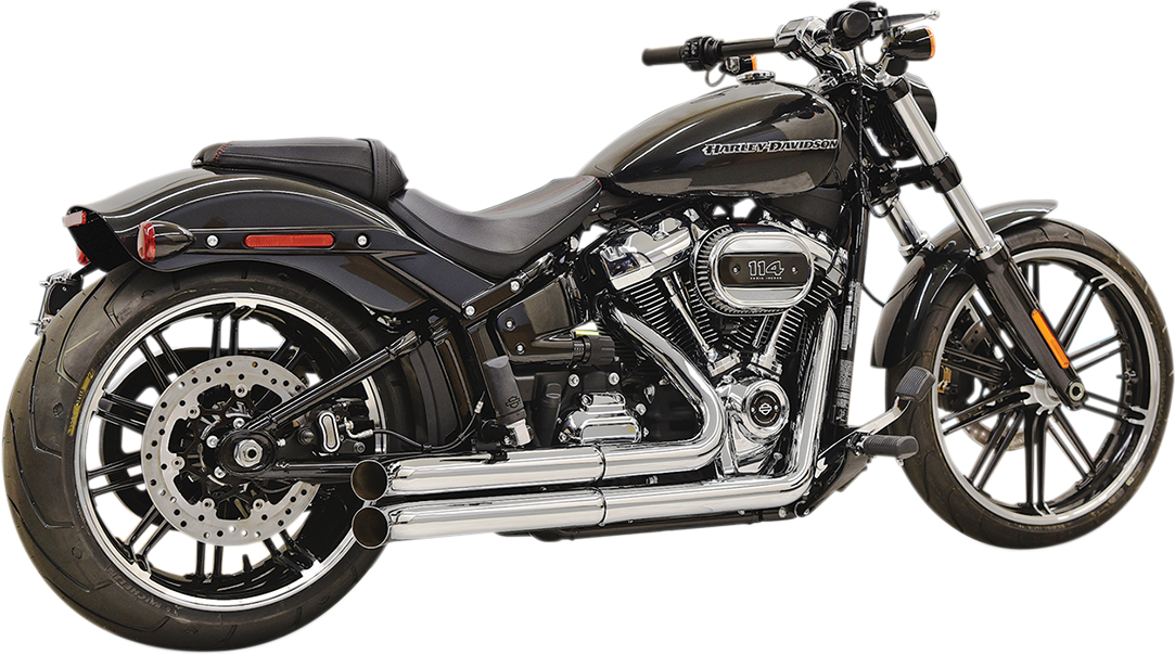 BASSANI XHAUST Pro Street Exhaust - Chrome - '18-'20 SOFTAIL