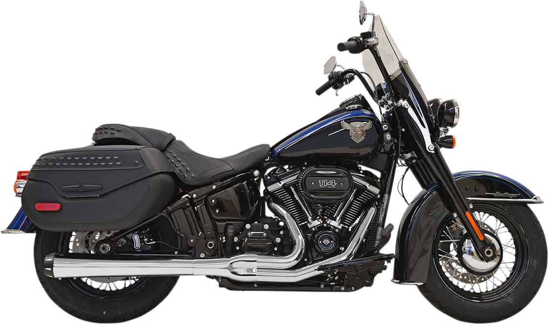 BASSANI XHAUST 2-into-1 Road Rage Exhaust System - Chrome - 2018-2021 SOFTAIL MODELS