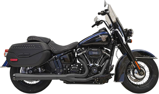 BASSANI XHAUST 2-into-1 Road Rage Exhaust System - Black - 2018-2021 SOFTAIL MODELS