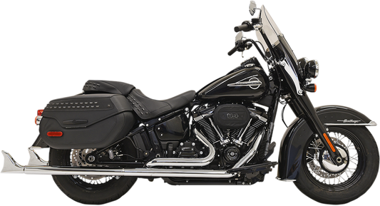 BASSANI XHAUST Fishtail Exhaust with Baffle - 33" - '18-'21 SOFTAIL