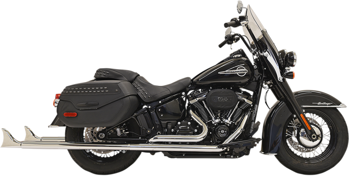 BASSANI XHAUST Fishtail Exhaust without Baffle - 39" - 2018-2021 SOFTAIL MODELS