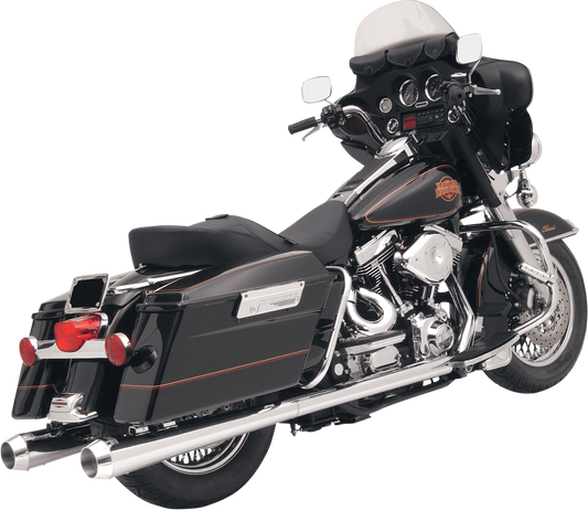 BASSANI XHAUST Megaphone Mufflers - Chr/Pol - Tapered - Standard Baffle - '95-'16 TOURING