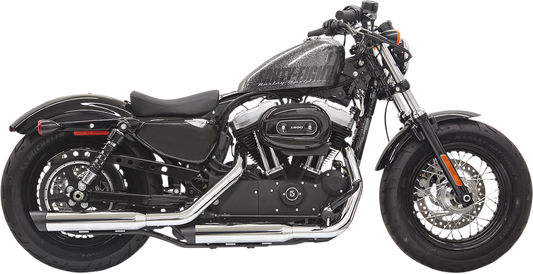 BASSANI XHAUST Firepower Series Slip-On Mufflers - Chrome/Black - Slash-Cut - '14-'20 SPORTSTER MODELS