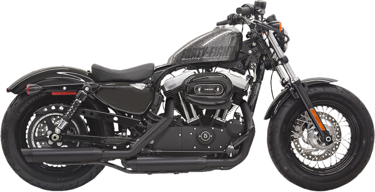 BASSANI XHAUST Firepower Series Slip-On Mufflers - Black - Slash-Cut - Sportster
