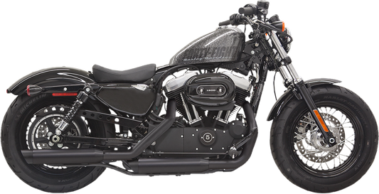 BASSANI XHAUST Firepower Series Slip-On Mufflers - Black - Slash-Cut - Sportster
