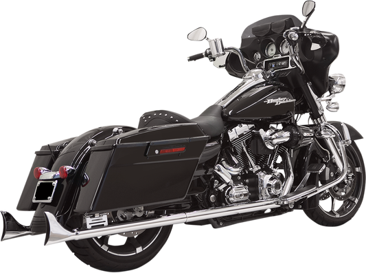 BASSANI XHAUST Fishtail Mufflers - Chrome - w/ Baffle - 33" - '95-'16 TOURING MODELS
