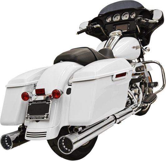 BASSANI XHAUST DNT Straight Can SLIP-ON Mufflers for 2017-2019 TOURING - Chrome