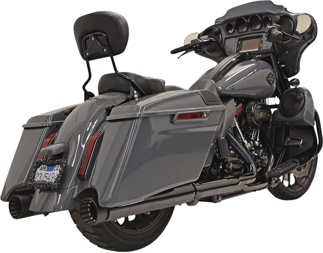 BASSANI XHAUST DNT Straight Can SLIP-ON Mufflers for 2017-2021 CVO - Chrome/Black