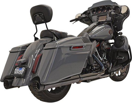 BASSANI XHAUST DNT Straight Can SLIP-ON Mufflers for 2017-2021 CVO - Chrome/Black