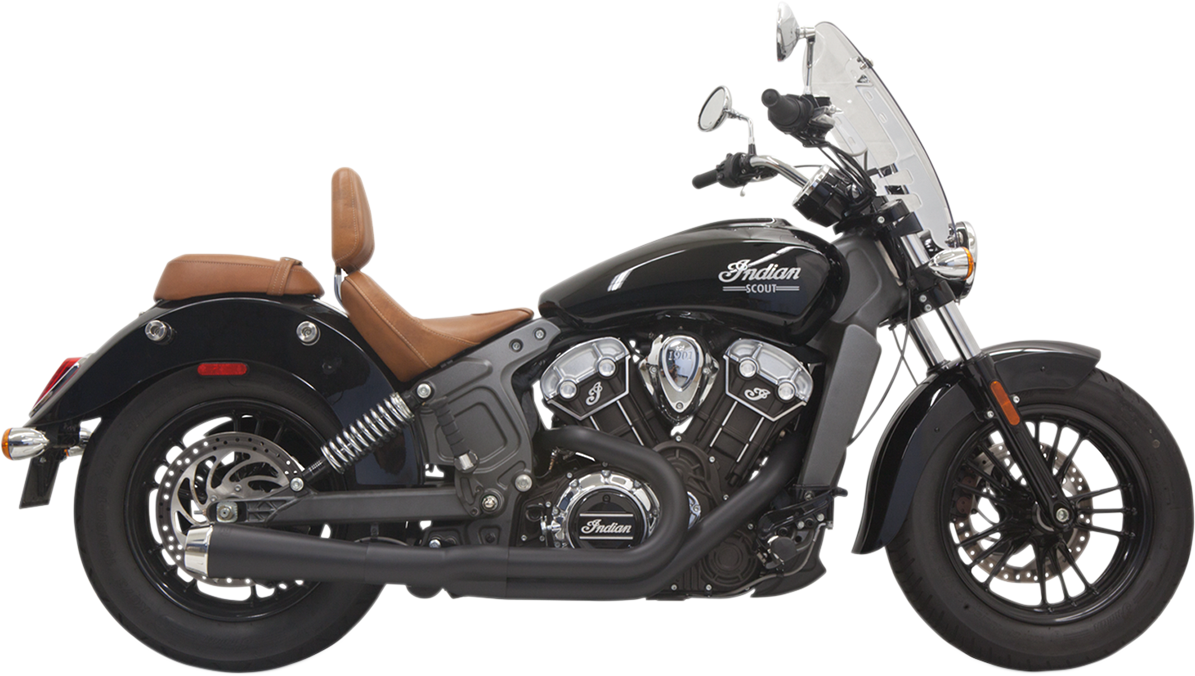 BASSANI XHAUST 2:1 Exhaust - Black - Short - '15-'24 SCOUT MODELS