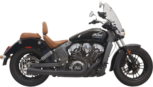 BASSANI XHAUST 2:1 Exhaust - Black - Short - '15-'24 SCOUT MODELS