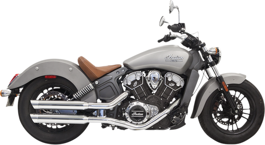 BASSANI XHAUST 3" Mufflers - Chrome - '15-'21 INDIAN SCOUT