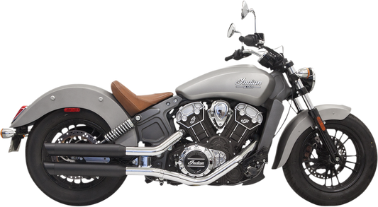 BASSANI XHAUST 3" Mufflers - Black - '15-'16 INDIAN SCOUT