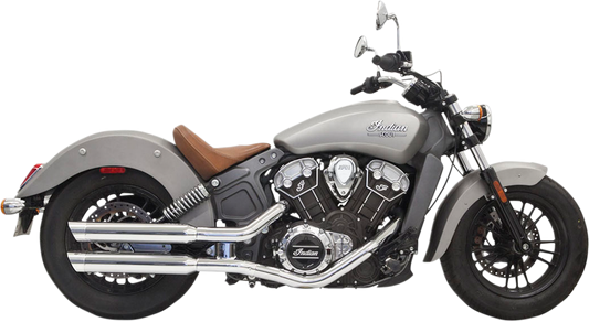 BASSANI XHAUST 3" Mufflers  Chrome - '15-'24 INDIAN SCOUT
