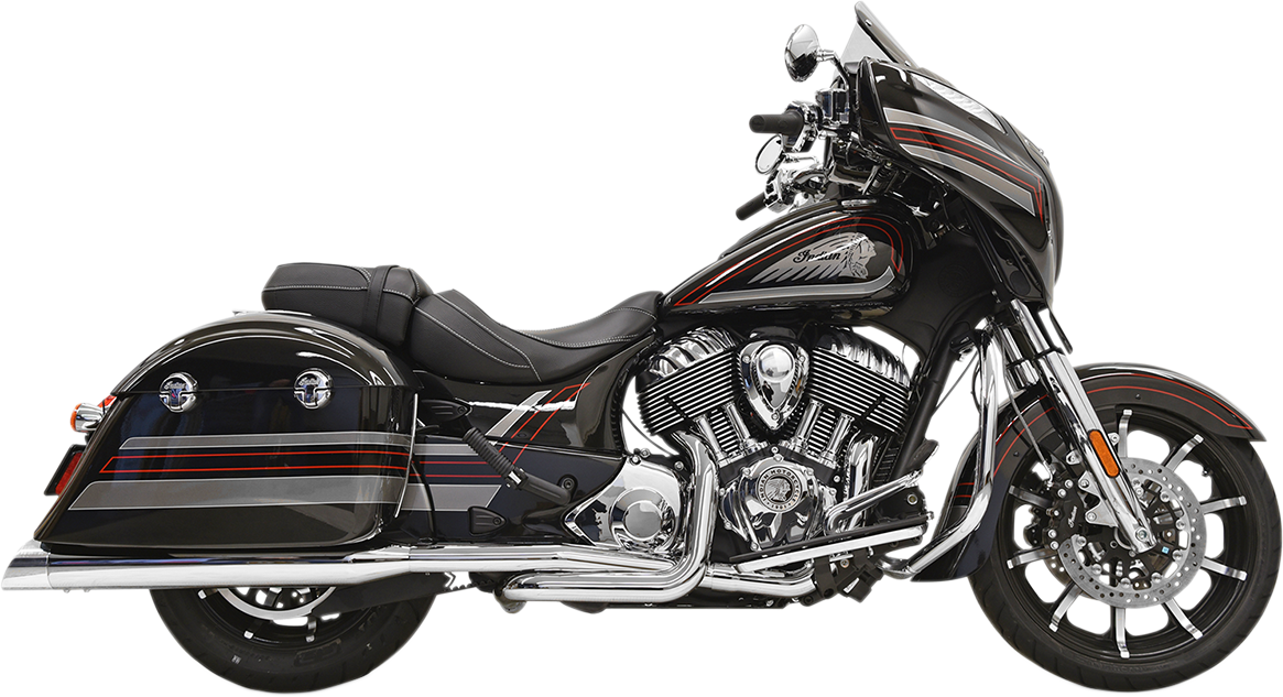 BASSANI XHAUST True Dual Exhaust - Chrome - '14-'19 INDIAN