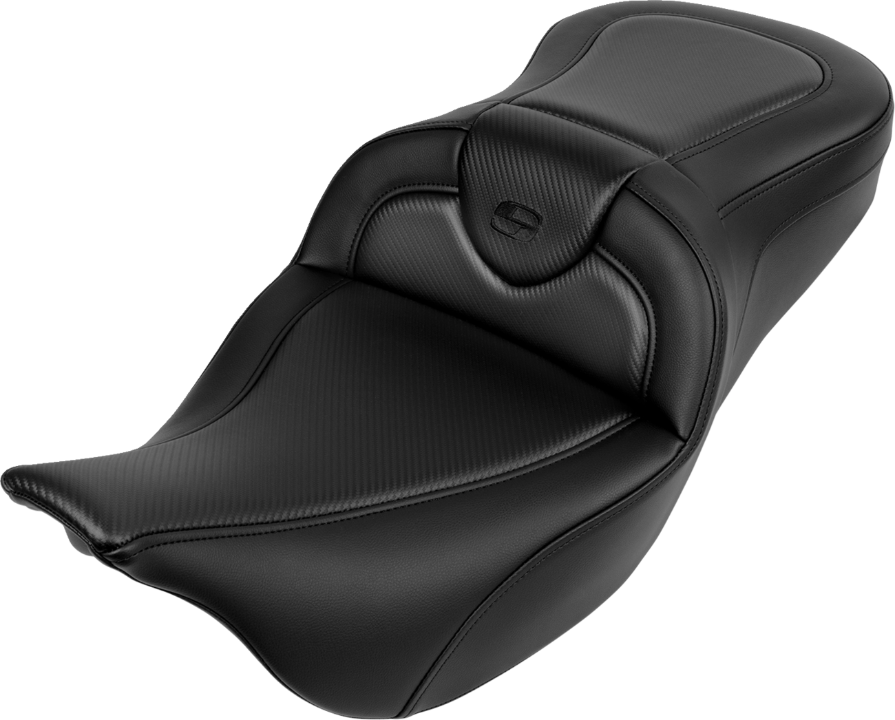 SADDLEMEN Roadsofa Seat - without Backrest - Carbon Fiber - Black Stitch - 'FL '08-'24
