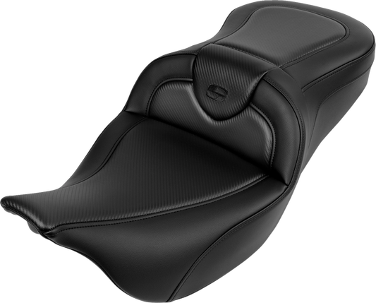 SADDLEMEN Roadsofa Seat - without Backrest - Carbon Fiber - Black Stitch - 'FL '08-'24