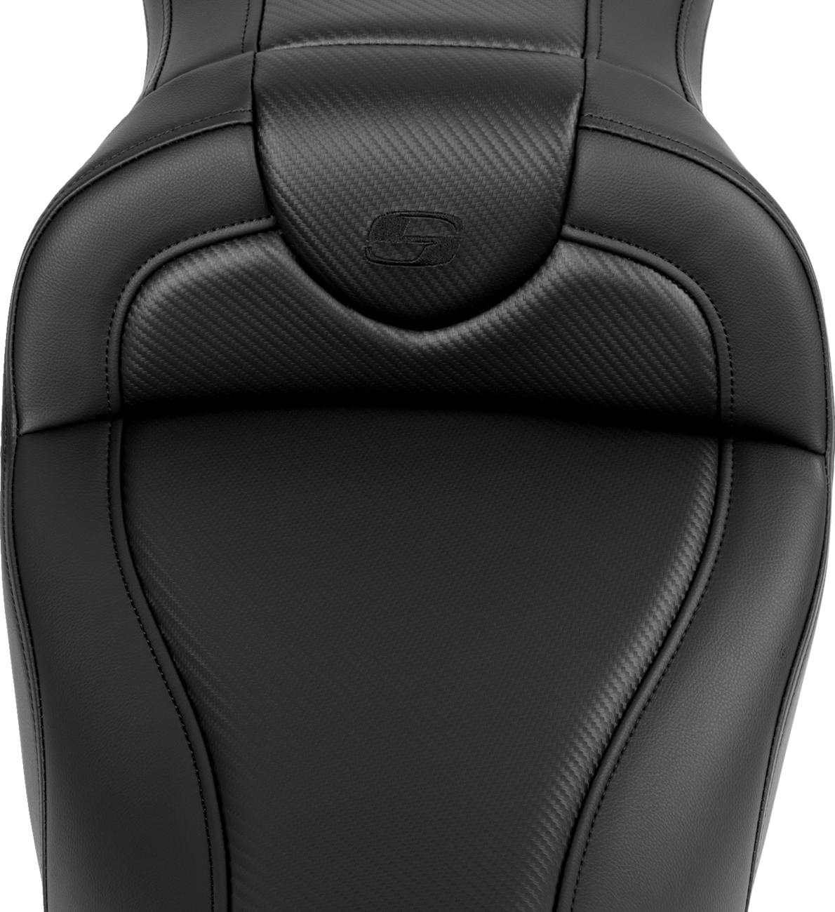 SADDLEMEN Roadsofa Seat - without Backrest - Carbon Fiber - Black Stitch - 'FL '08-'24