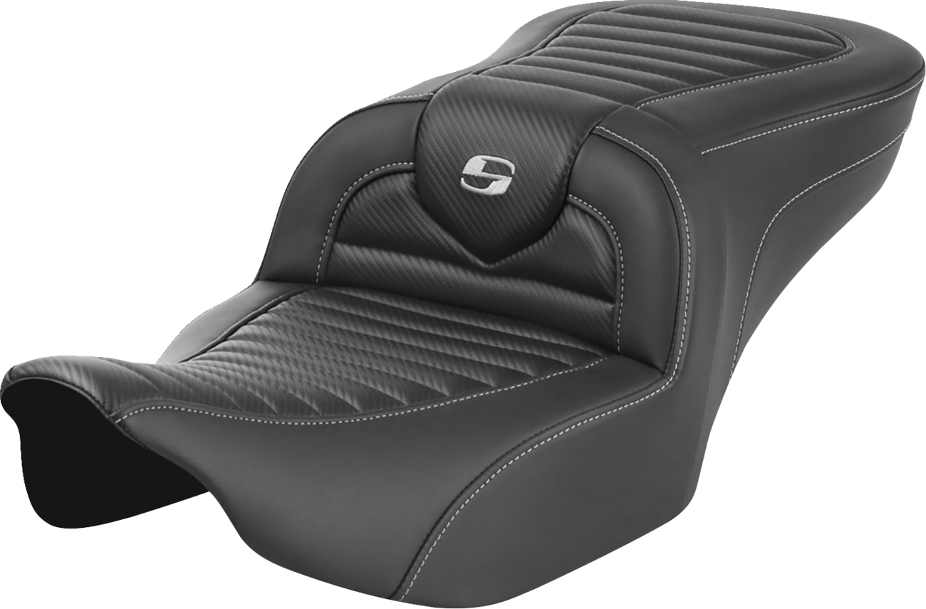 SADDLEMEN Roadsofa™ Seat - without Backrest - Tuck-n-Roll - Carbon Fiber - Touring '23.5-'25