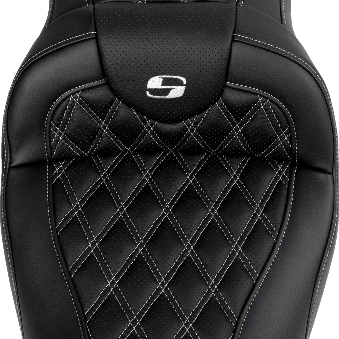 SADDLEMEN Roadsofa™ Seat - with Backrest - Silver Stitch - Touring '08-'24