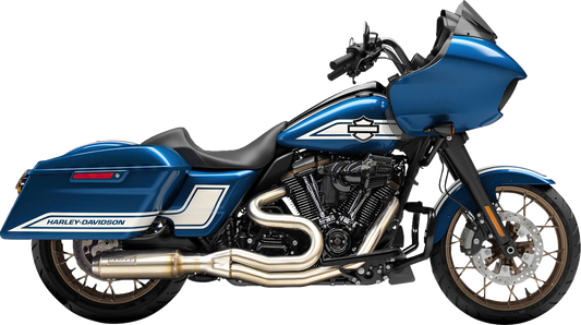 BASSANI XHAUST 2-into-1 Exhaust System with Super Bike Muffler - Stainless Steel - '17-'24 TOURING