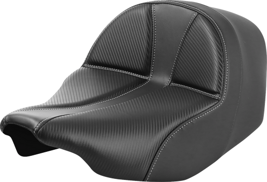 SADDLEMEN Dominator Solo Seat - Black Carbon Fiber w/ Gray Stitching - Touring '23.5-'25