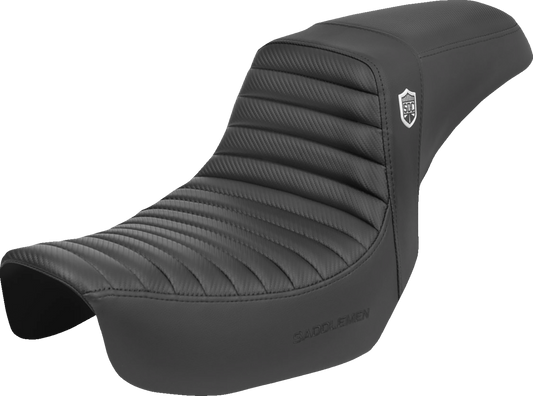 SADDLEMEN Pro Series SDC Performance Seat - w/o Backrest - Tuck-n-Roll/Carbon Fiber - Gripper - Dyna '06-'17