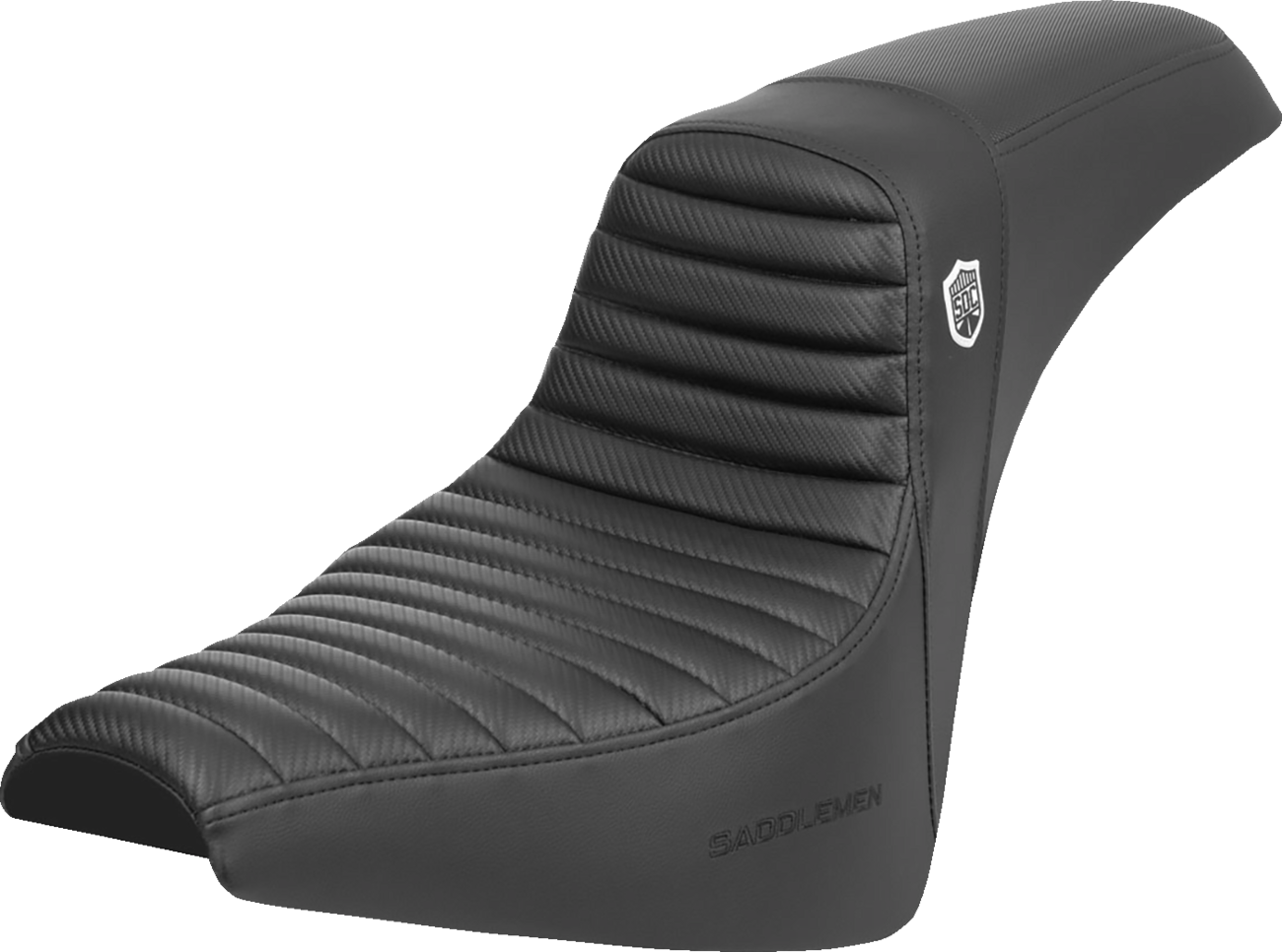 SADDLEMEN Pro Series SDC Performance Seat - w/o Backrest - Tuck-n-Roll/Carbon Fiber - Gripper - Softail '18-'24